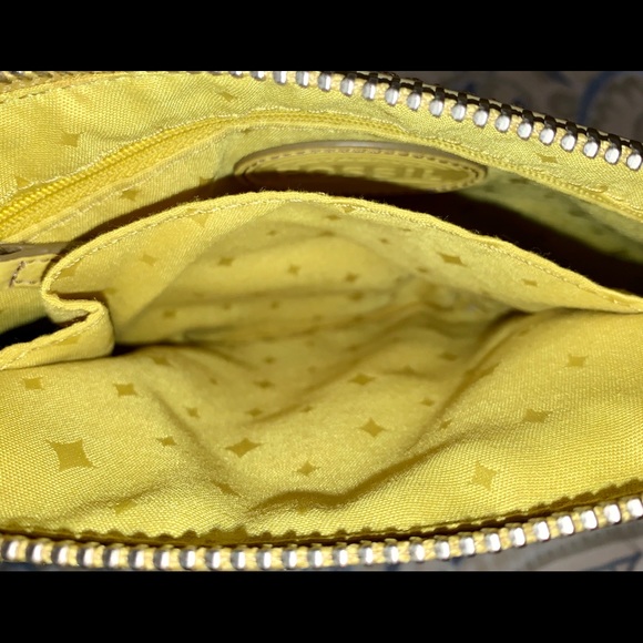Fossil Crossbody Handbag Yellow Zipper I.D. Holder - Picture 4 of 8